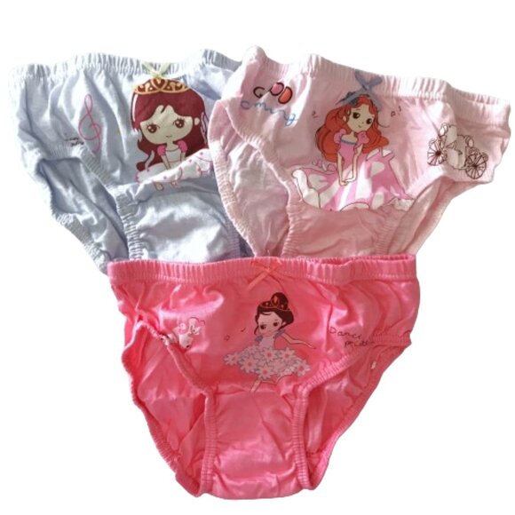 6/$25 Girls Princess Underwear M (3-5) - Picture 2 of 5
